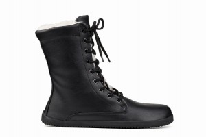 Botas de Invierno Ahinsa Jaya Zip-up Barefoot Mujer Negras | GGP161SR