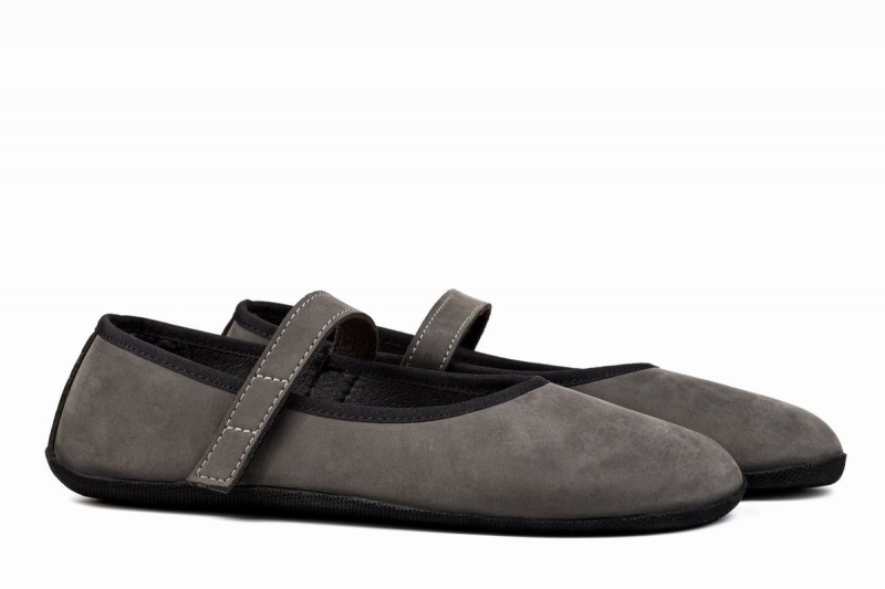 Ballerinas Ahinsa Ananda Nubuck Barefoot Mujer Gris | XMS1879MG