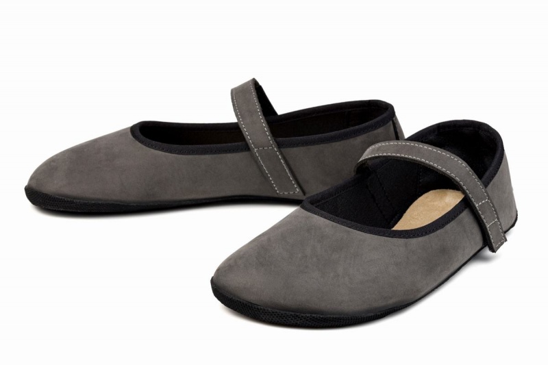 Ballerinas Ahinsa Ananda Nubuck Barefoot Mujer Gris | XMS1879MG