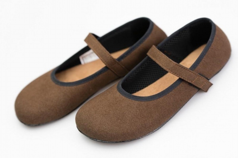 Ballerinas Ahinsa Ananda Suede Barefoot Mujer Marrones | UVJ6976MI