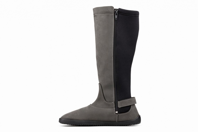 Botas Altas Ahinsa Nubuck Barefoot Mujer Gris | JFS1877SU