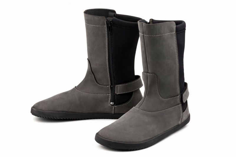 Botas Media Pierna Ahinsa Nubuck Barefoot Mujer Gris | PKG972TA