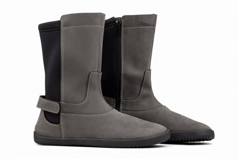 Botas Media Pierna Ahinsa Nubuck Barefoot Mujer Gris | PKG972TA