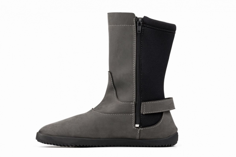 Botas Media Pierna Ahinsa Nubuck Barefoot Mujer Gris | PKG972TA