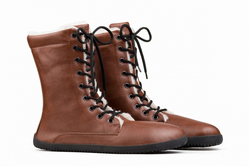 Botas de Invierno Ahinsa Jaya Barefoot Mujer Marrones | PBQ5664YQ