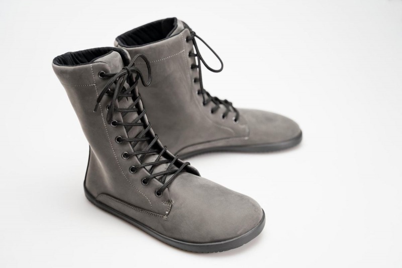 Botas de Invierno Ahinsa Jaya Nubuck Barefoot Mujer Gris | PZX3423IW