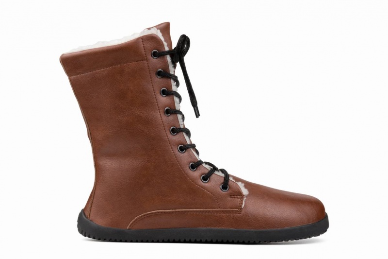 Botas de Invierno Ahinsa Jaya Zip-up Barefoot Mujer Marrones | ENX8379VY