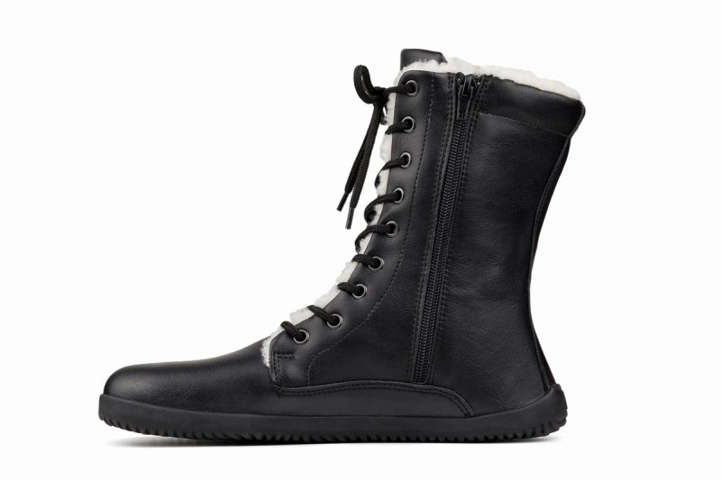 Botas de Invierno Ahinsa Jaya Zip-up Barefoot Mujer Negras | GGP161SR