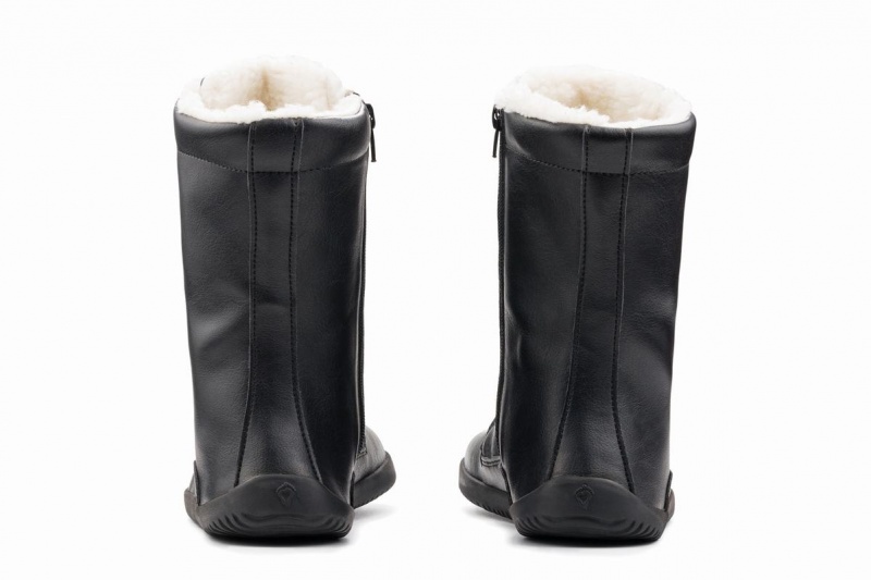 Botas de Invierno Ahinsa Jaya Zip-up Barefoot Mujer Negras | GGP161SR