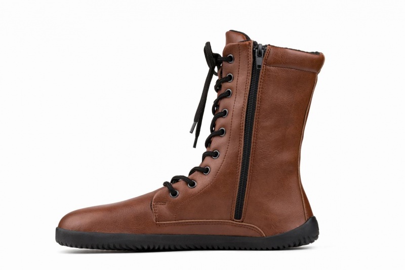 Botas de Invierno Ahinsa Jaya Zip-up Barefoot Mujer Marrones | AAT1957VX