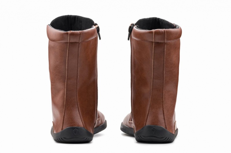 Botas de Invierno Ahinsa Jaya Zip-up Barefoot Mujer Marrones | AAT1957VX