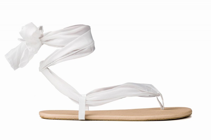 Sandalias Ahinsa Ribbon Ankle-tie Barefoot Mujer Beige | XLN5257IT