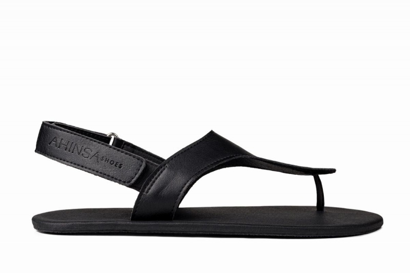 Sandalias Ahinsa Simple Barefoot Hombre Negras | IJM6433UZ