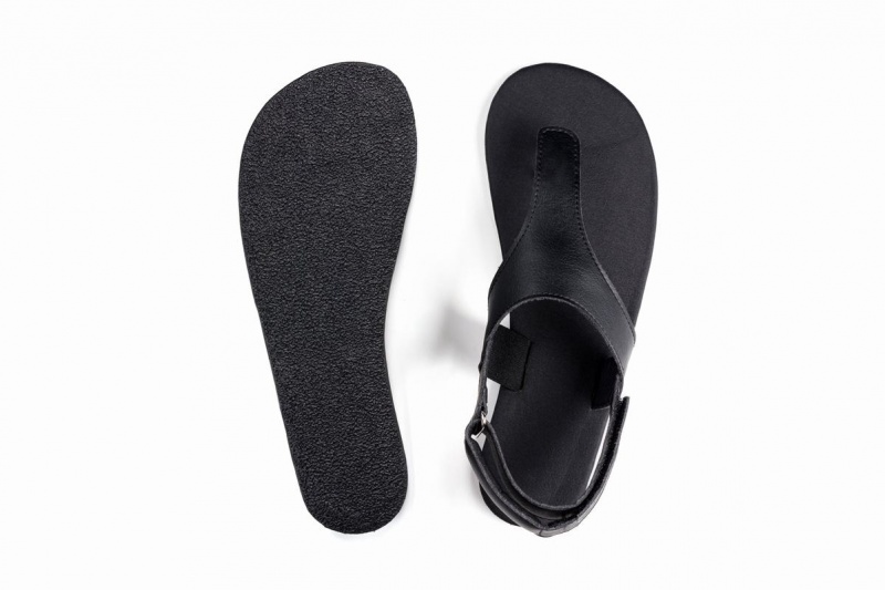 Sandalias Ahinsa Simple Barefoot Mujer Negras | HTD4462NJ