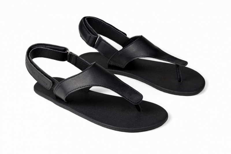 Sandalias Ahinsa Simple Barefoot Mujer Negras | HTD4462NJ